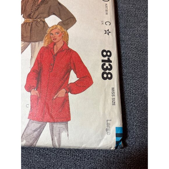 McCalls 8138 Misses Tunic Sewing Pattern 1982 Uncut Size Large - Picture 2 of 5
